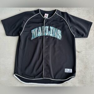 Florida Marlins Authentic True Fan Black Heavy Quality Jersey Size XL 27 X 32